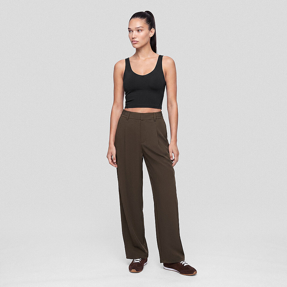 Amara Kadın Wide Leg Pantolon Kahverengi