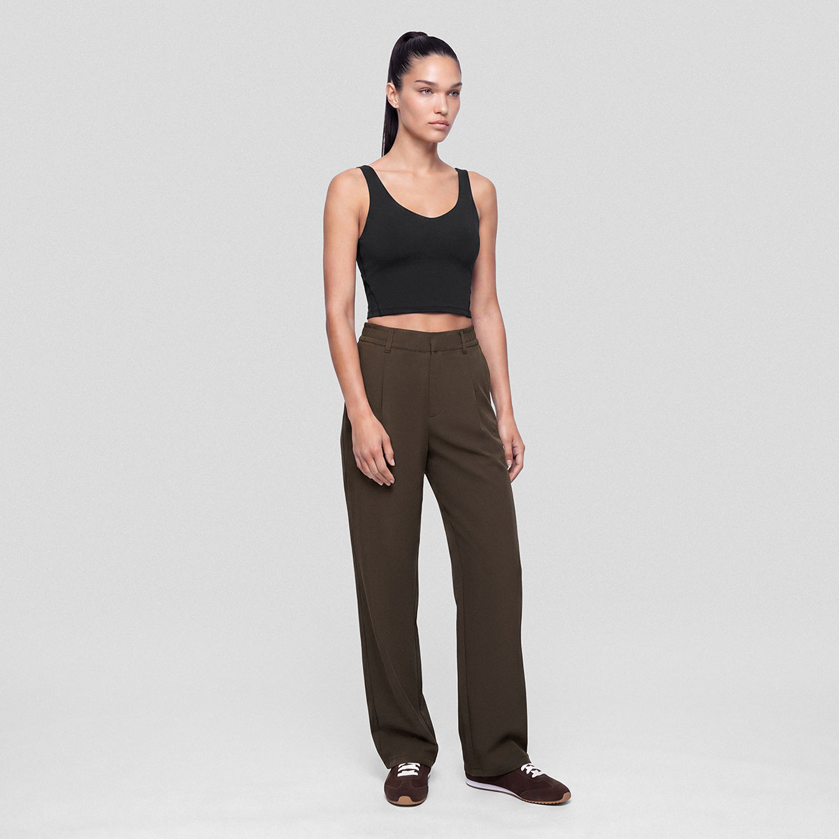 Amara Kadın Wide Leg Pantolon Kahverengi - 2