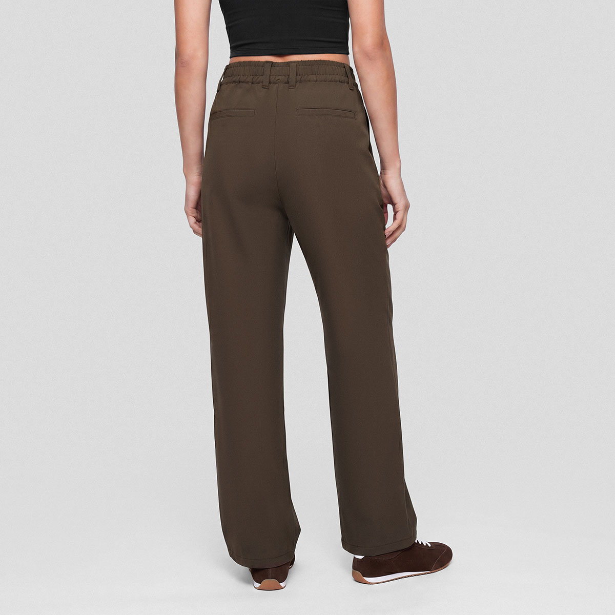 Amara Kadın Wide Leg Pantolon Kahverengi - 4
