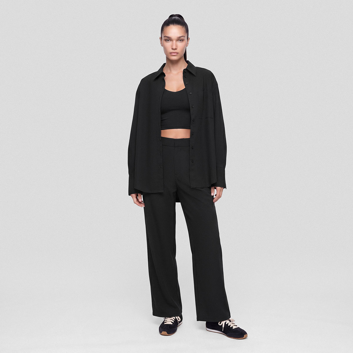 Amara Kadın Wide Leg Pantolon Siyah - 1