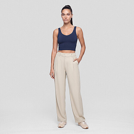 Amara Kadın Wide Leg Pantolon Taş