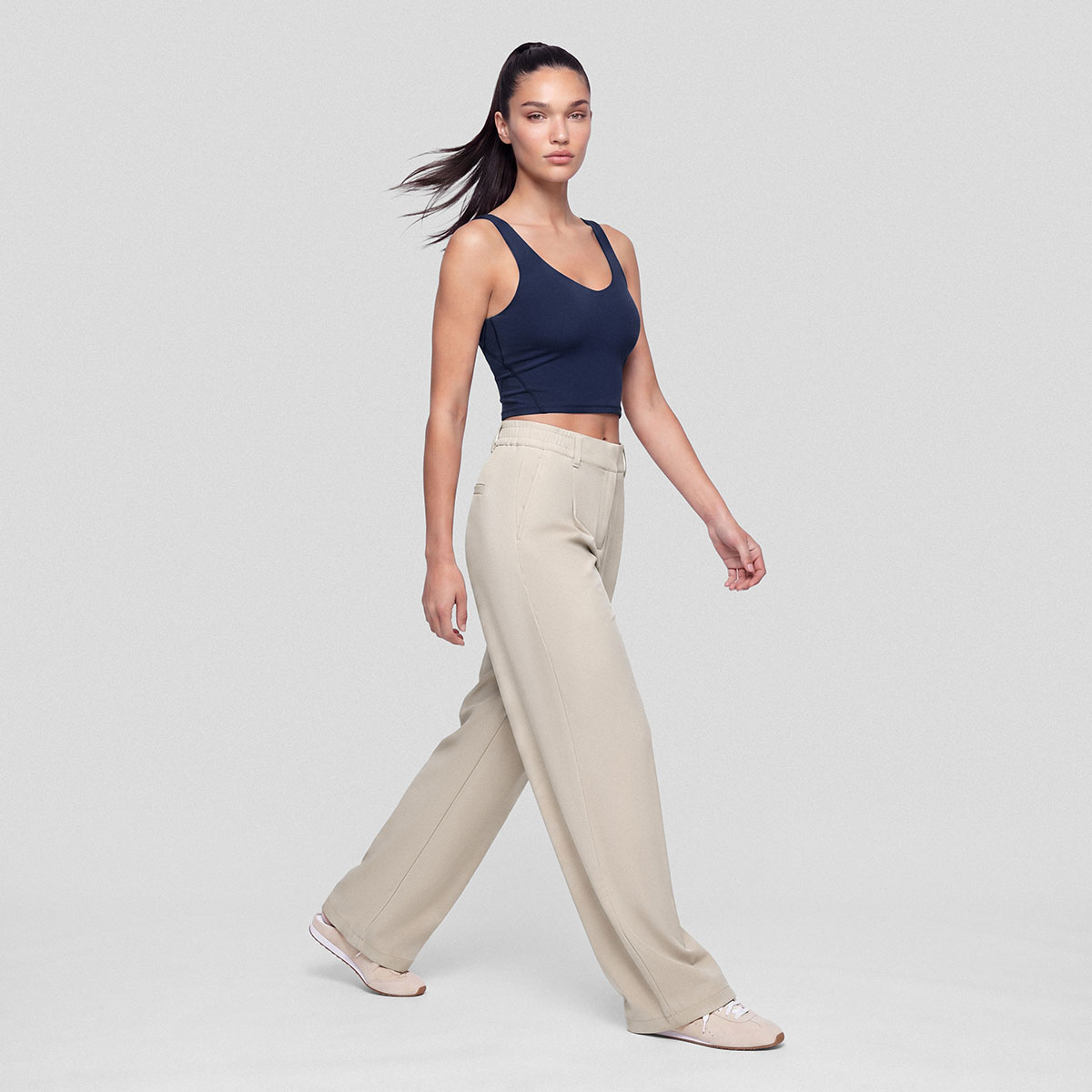Amara Kadın Wide Leg Pantolon Taş - 2