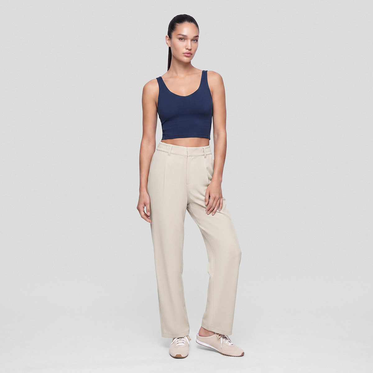Amara Kadın Wide Leg Pantolon Taş - 3