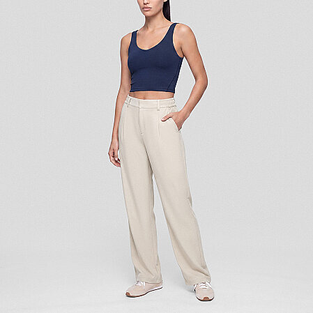 Amara Kadın Wide Leg Pantolon Taş - 4