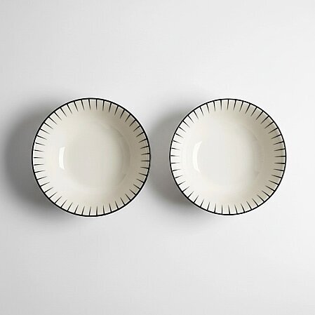 Aspen 2'li Çizgili Salata Kasesi 25 Cm