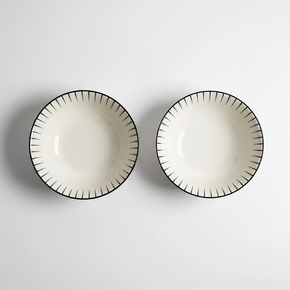 Aspen 2'li Çizgili Salata Kasesi 25 Cm