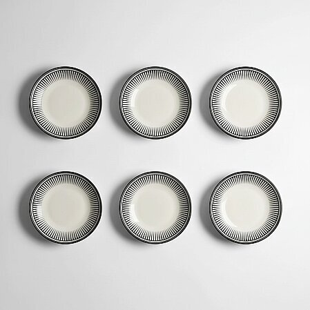 Aspen 6'lı Çizgili Çukur Tabak 21 Cm