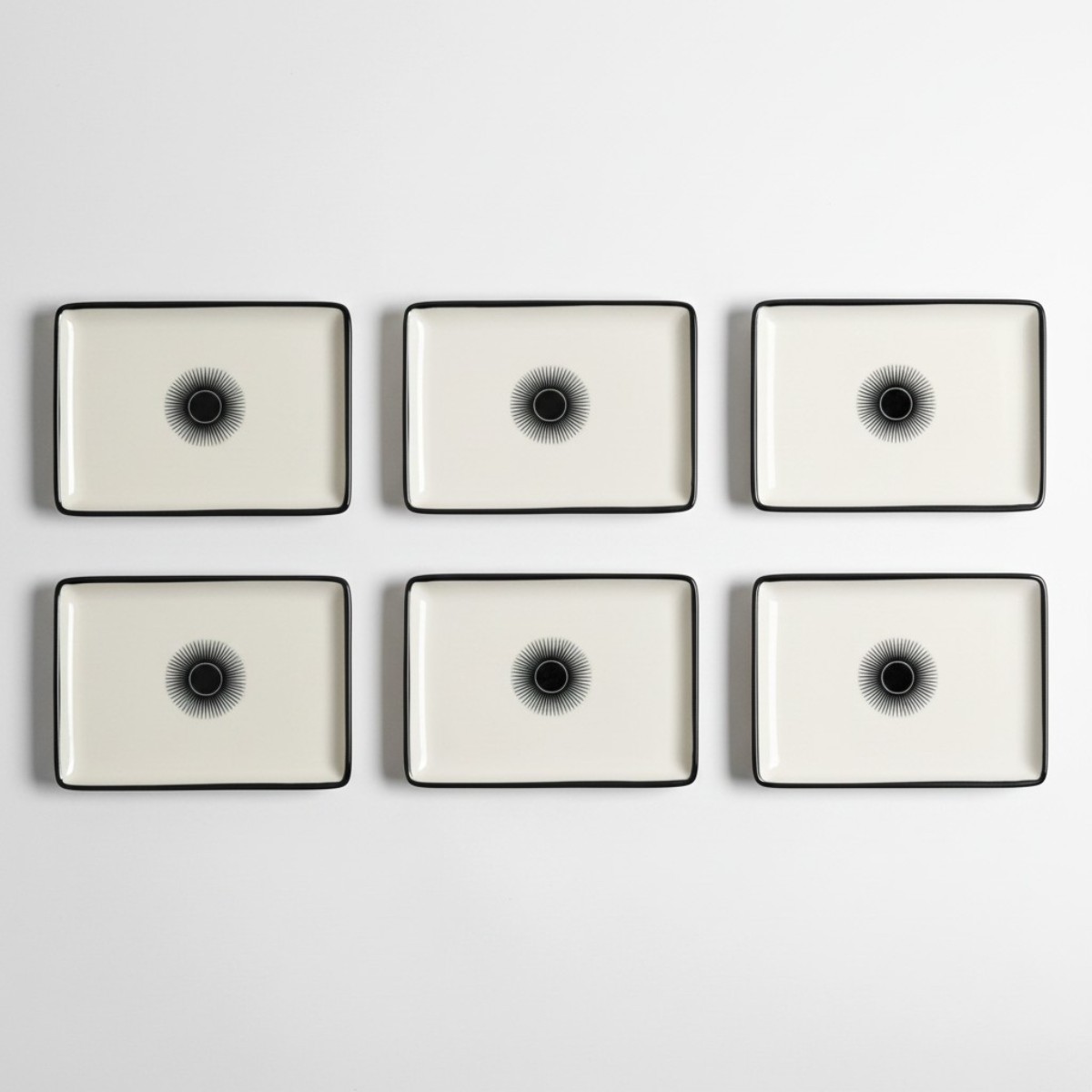 Aspen 6'lı Çizgili Sunum Tabağı 13x18 Cm - 1