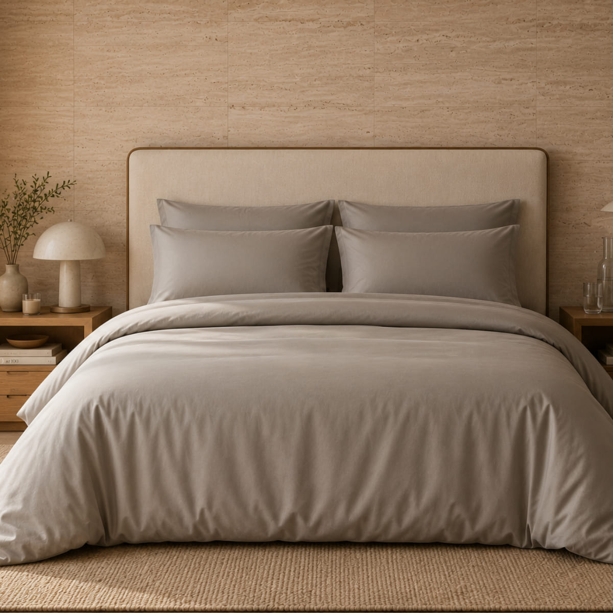 Auren 400 Tc Pamuk Saten King Size Nevresim Bej - 4