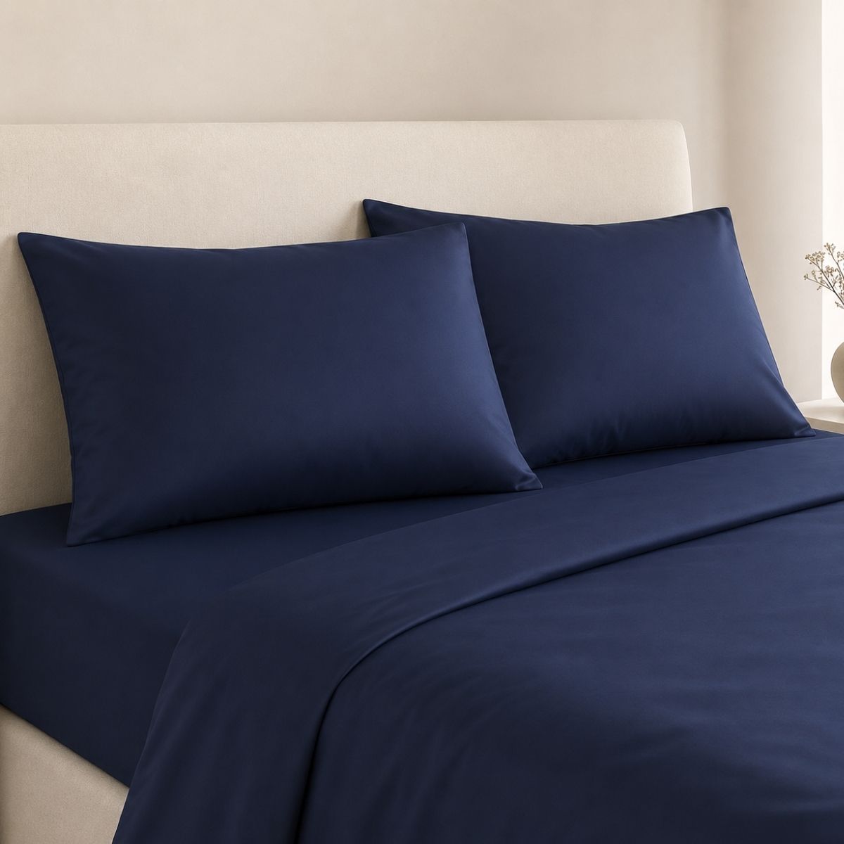 Auren 400 Tc Pamuk Saten King Size Nevresim Lacivert - 1