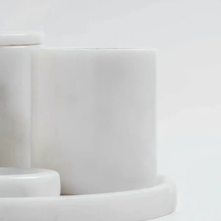 Rizz Mermer 5' li Banyo Seti Beyaz - 2