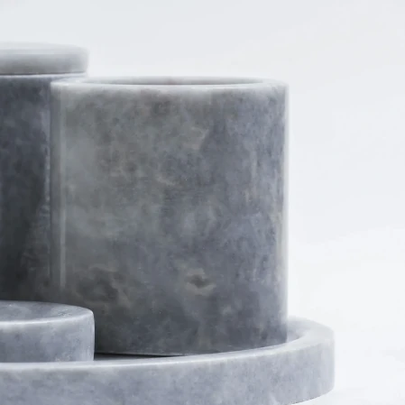 Rizz Mermer 5' li Banyo Seti Gri - 3