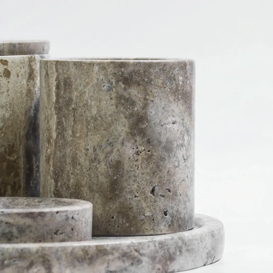 Rizz Mermer 5' li Banyo Seti Taş - 3