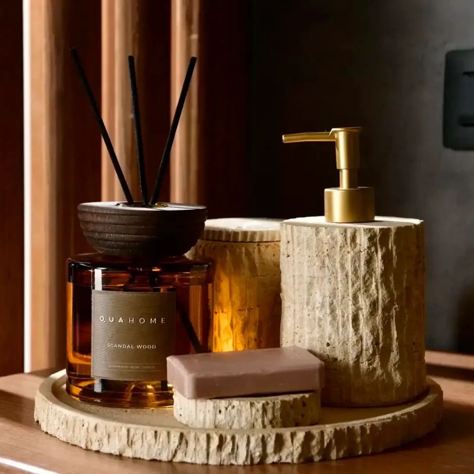 Rizz Mermer 5' li Banyo Seti Traverten - 4