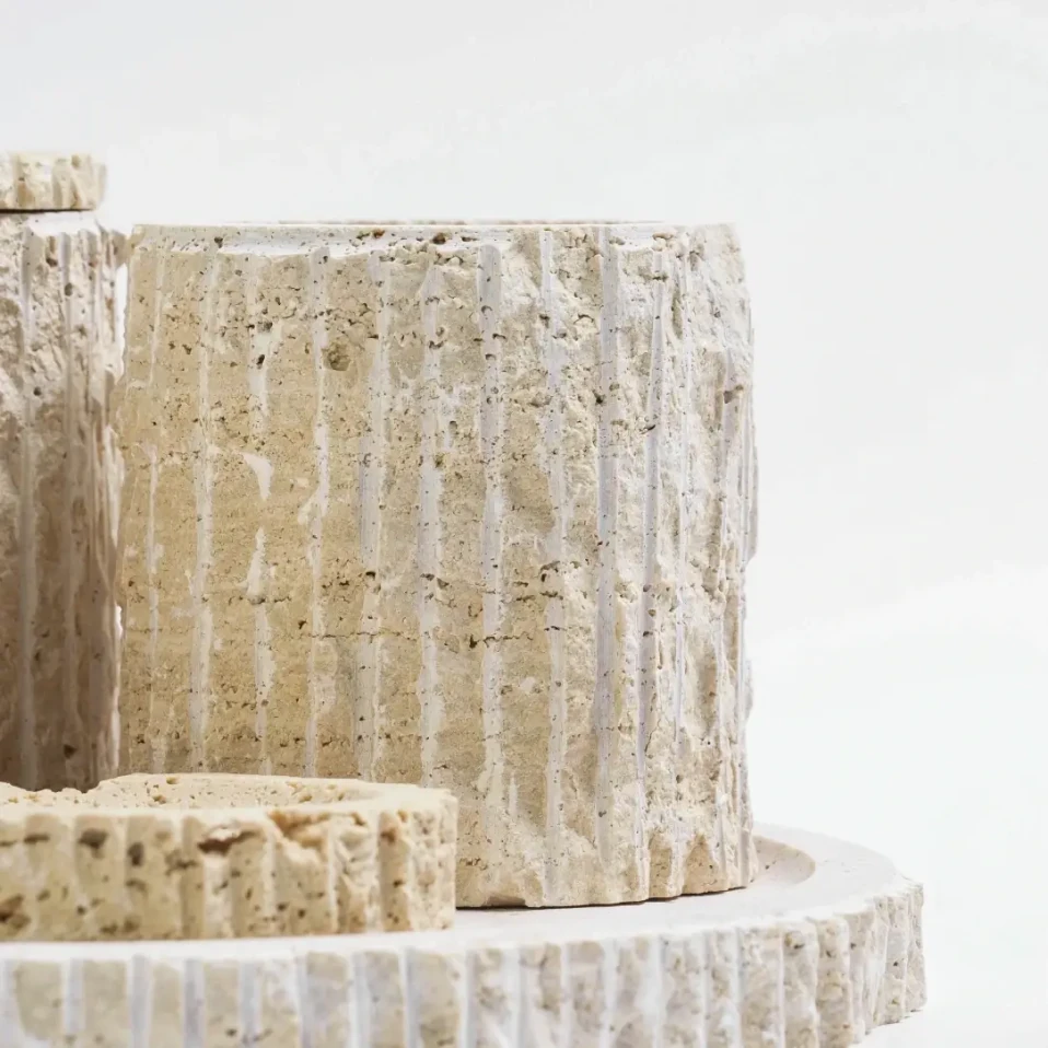 Rizz Mermer 5' li Banyo Seti Traverten - 6