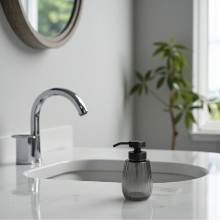 Marisel Cam Sıvı Sabunluk Antrasit - 2