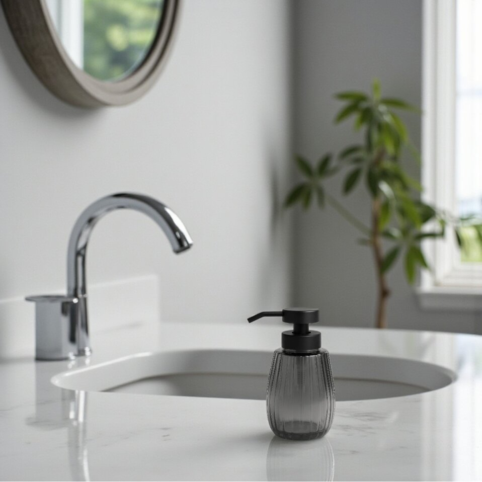 Marisel Cam Sıvı Sabunluk Antrasit - 2