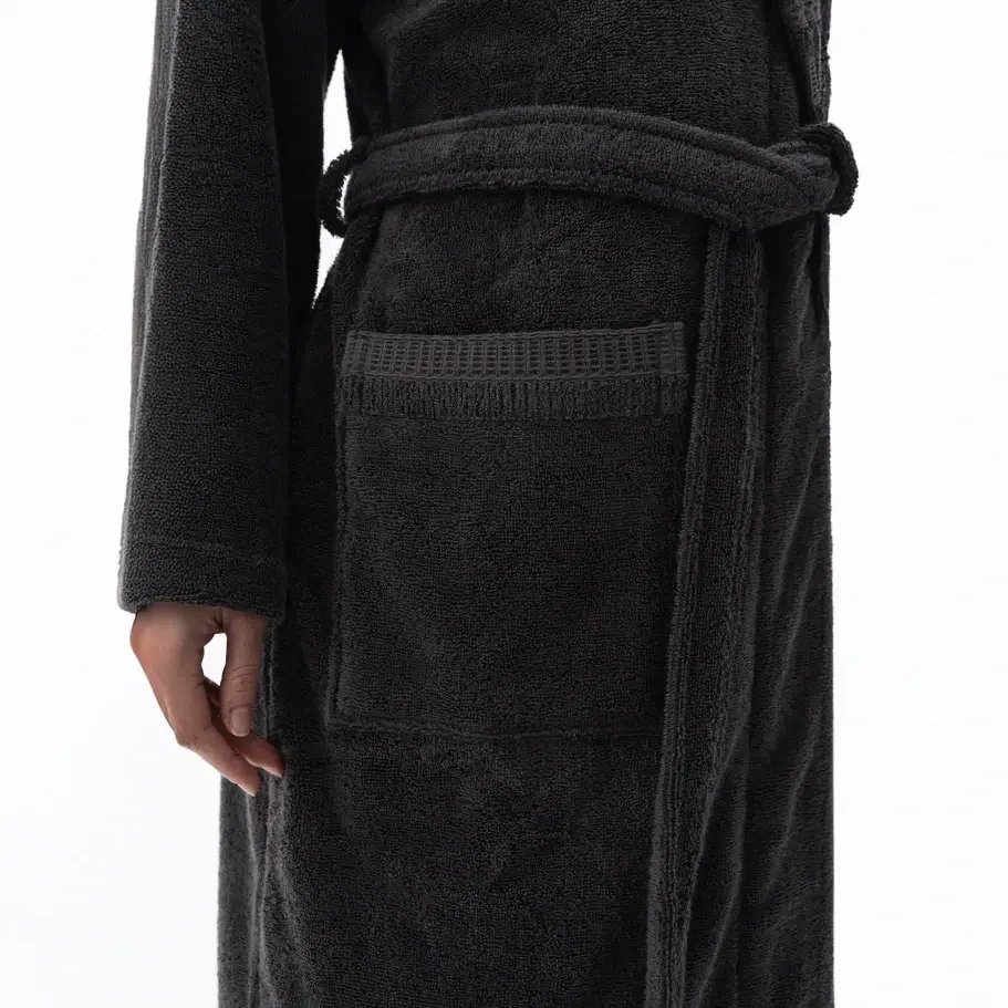 Mauve Pima Pamuk Kadın Bornoz Antrasit - 2