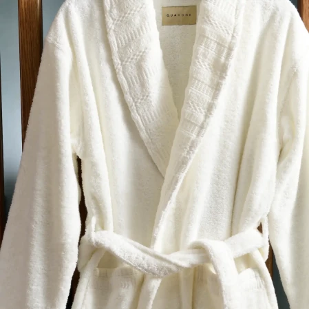 Mauve Pima Pamuk Kadın Bornoz Beyaz - 6