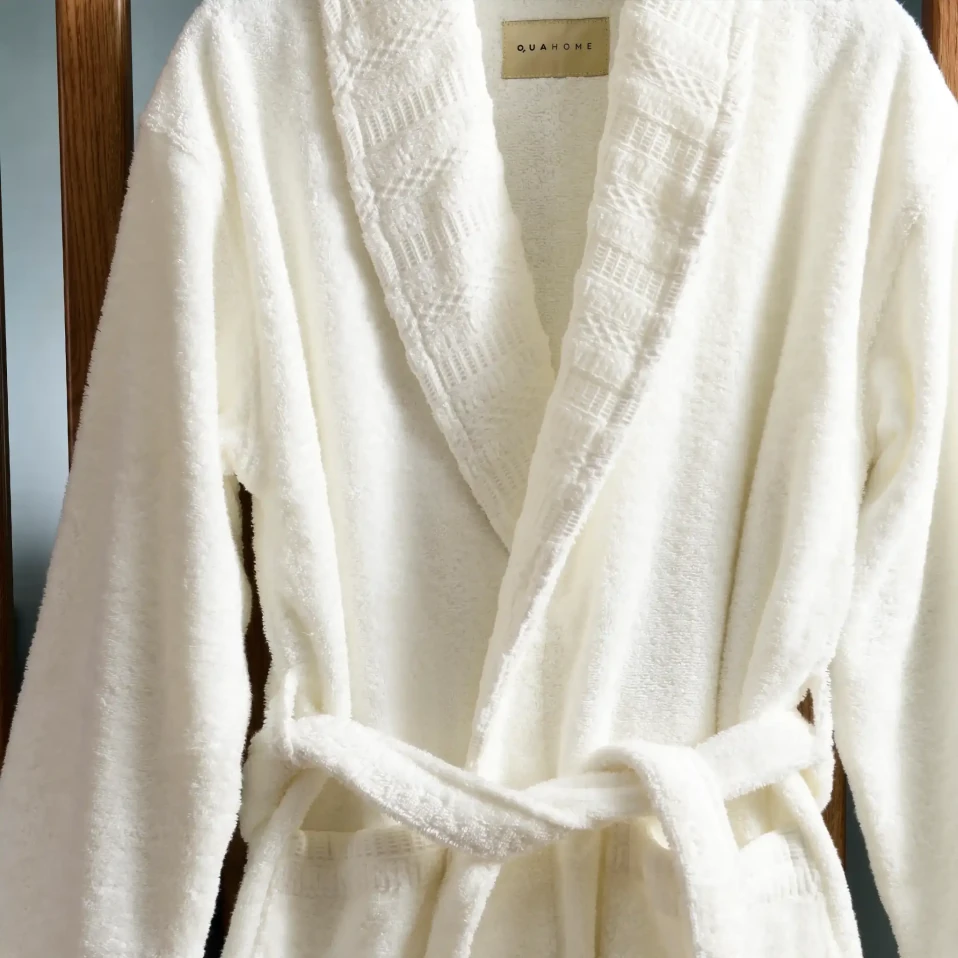 Mauve Pima Pamuk Kadın Bornoz Beyaz - 6