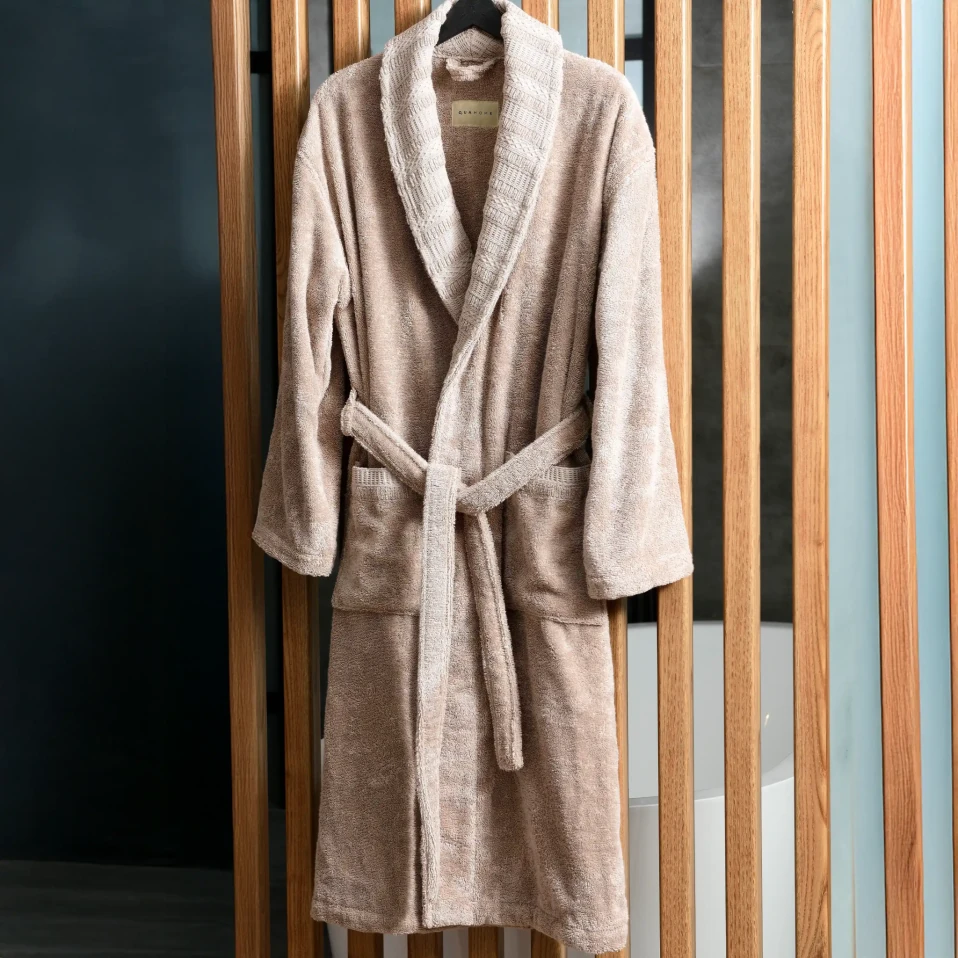 Mauve Pima Pamuk Kadın Bornoz Kahverengi - 3