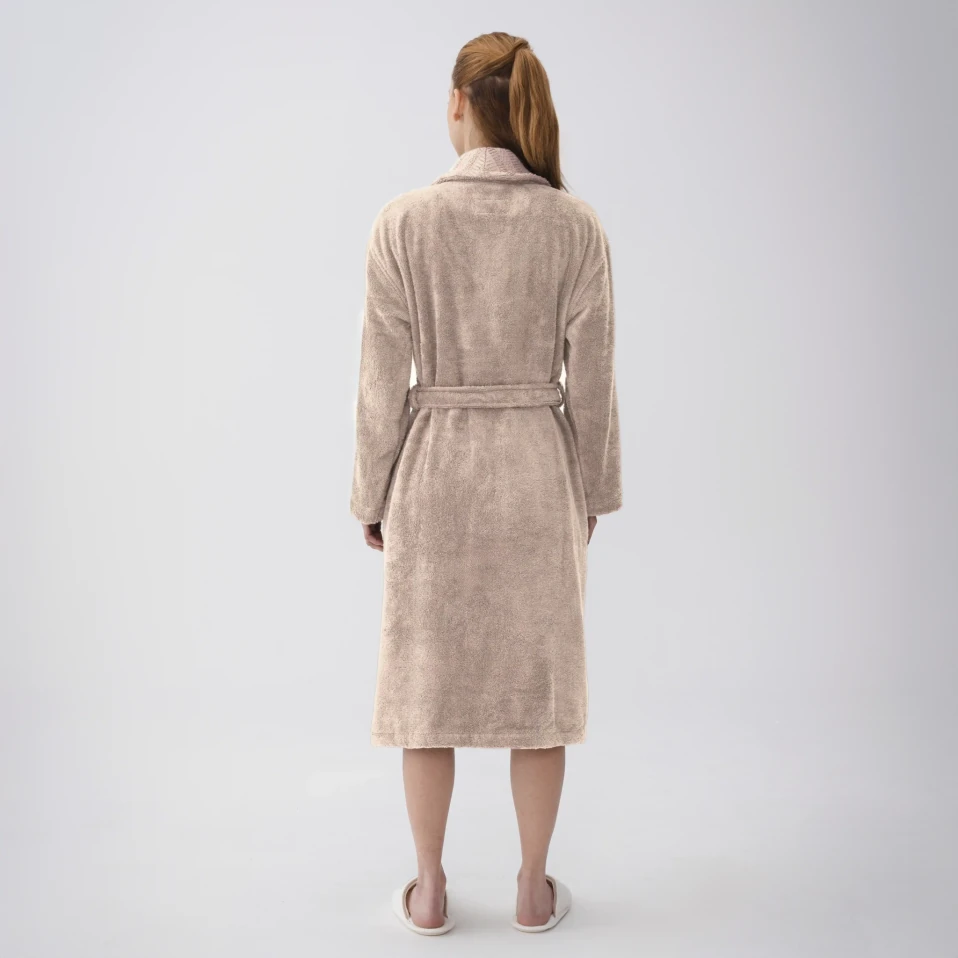 Mauve Pima Pamuk Kadın Bornoz Kahverengi - 2
