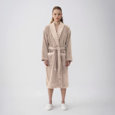 Mauve Pima Pamuk Kadın Bornoz Kahverengi - 1