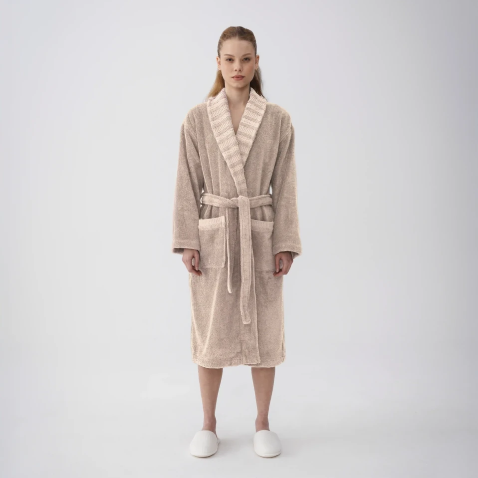 Mauve Pima Pamuk Kadın Bornoz Kahverengi - Qua Home