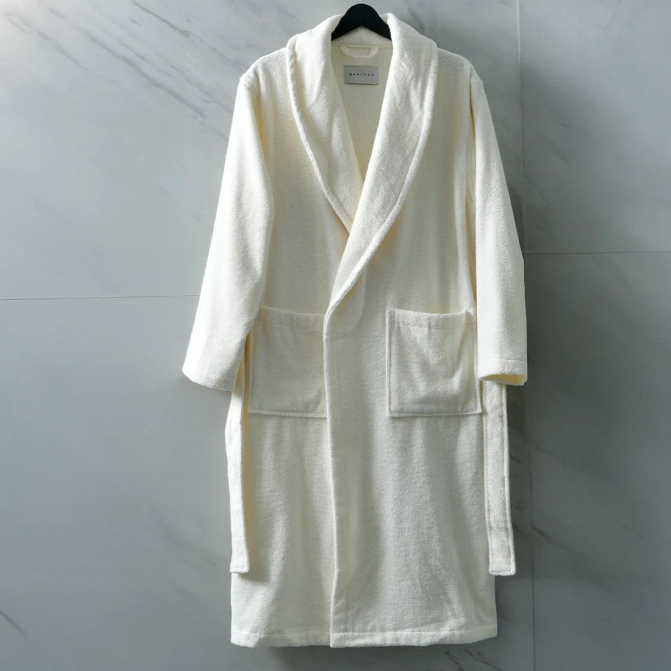 Eclair Penye Pamuk Unisex Bornoz Ekru - 2