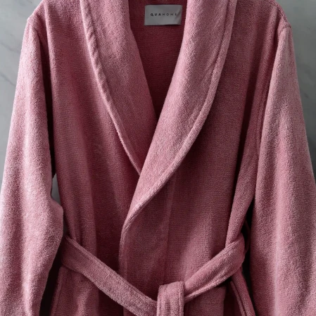 Eclair Penye Pamuk Unisex Bornoz Gül Kurusu - 4