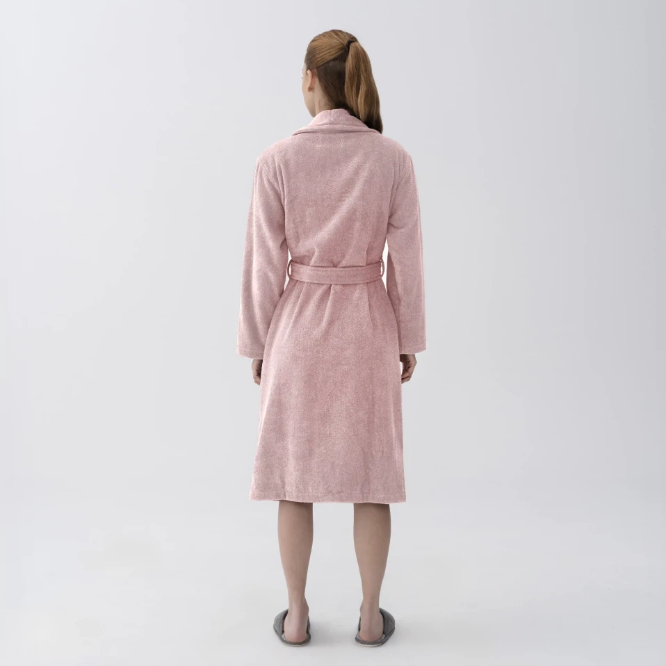 Eclair Penye Pamuk Unisex Bornoz Gül Kurusu - 2