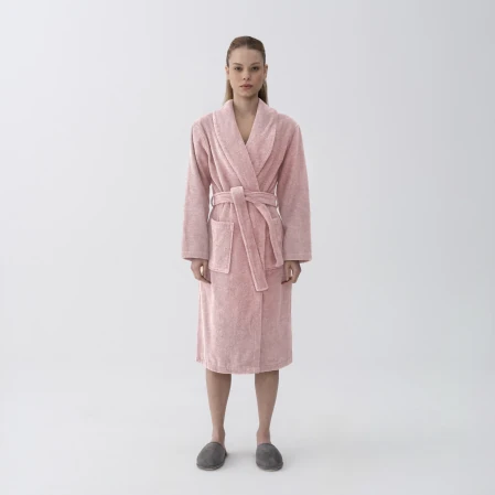 Eclair Penye Pamuk Unisex Bornoz Gül Kurusu 