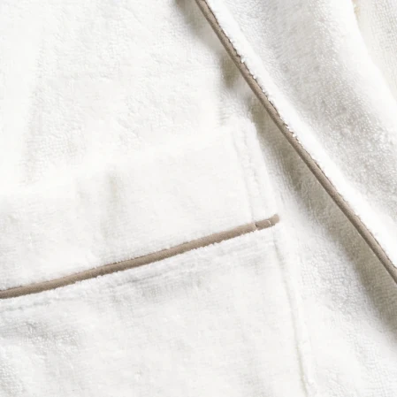 Pansy Pima Pamuk Unisex Bornoz Beyaz - 4