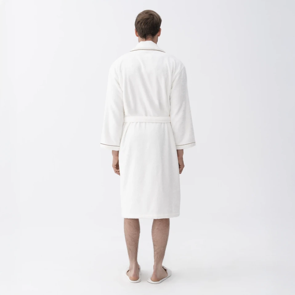 Pansy Pima Pamuk Unisex Bornoz Beyaz - 2
