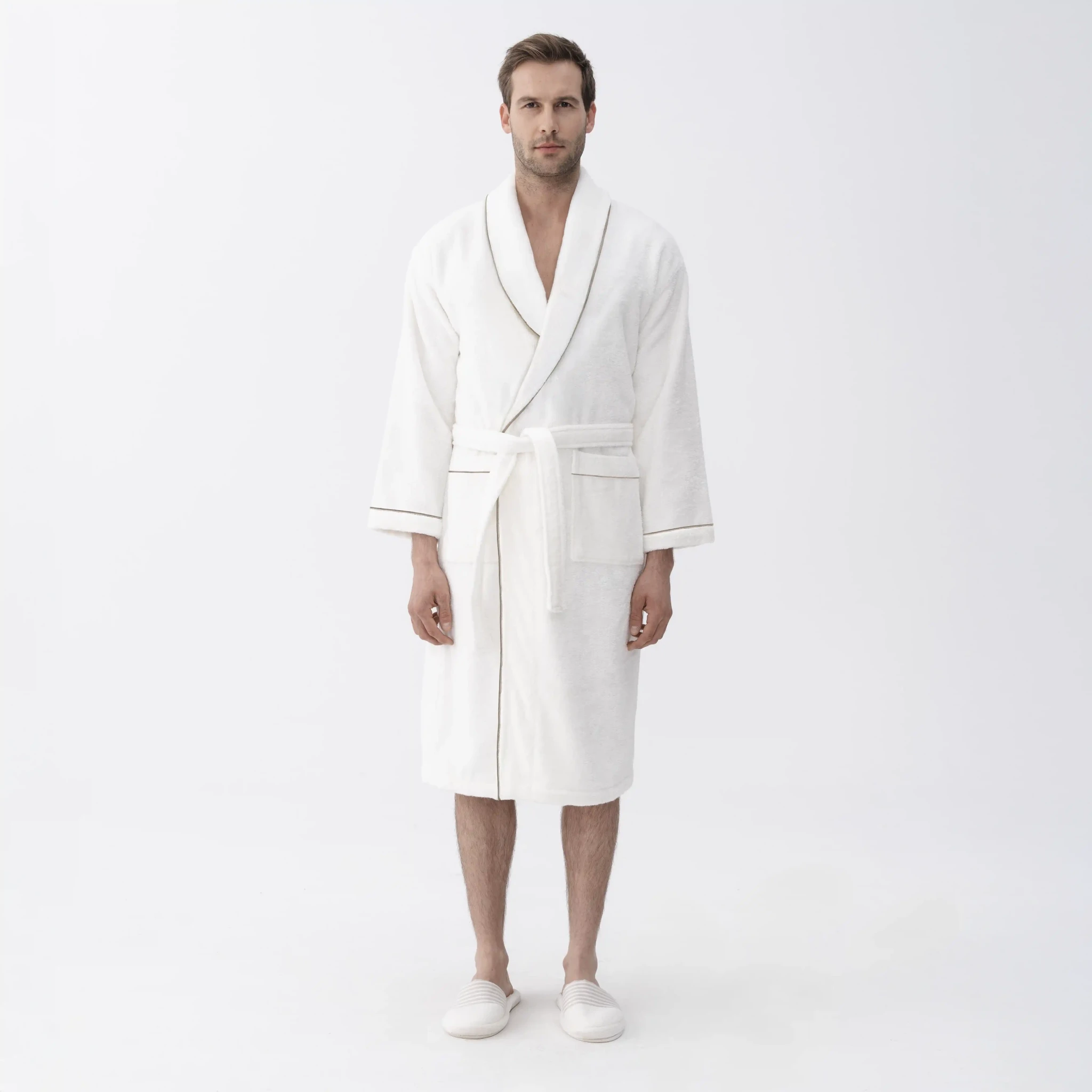 Pansy Pima Pamuk Unisex Bornoz Beyaz - 1