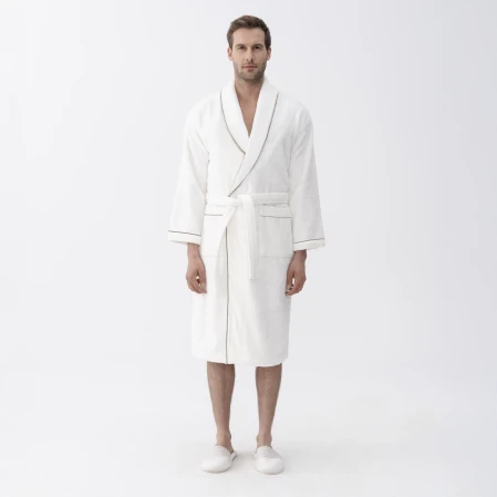Pansy Pima Pamuk Unisex Bornoz Beyaz - Qua Home