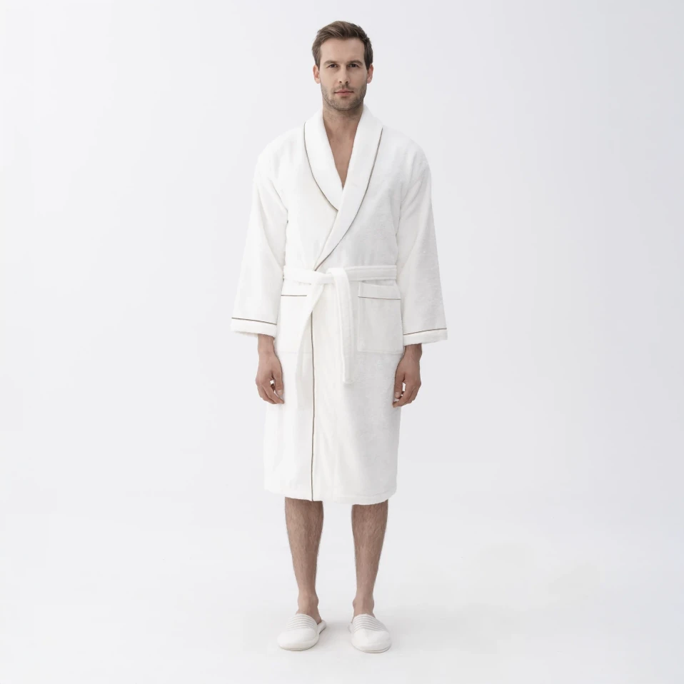 Pansy Pima Pamuk Unisex Bornoz Beyaz