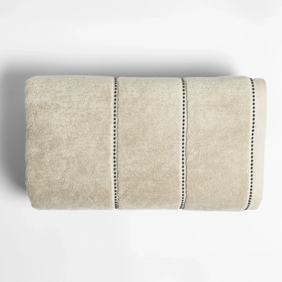 Copper Penye Pamuk Banyo Havlusu Ekru 90x150 cm - Qua Home