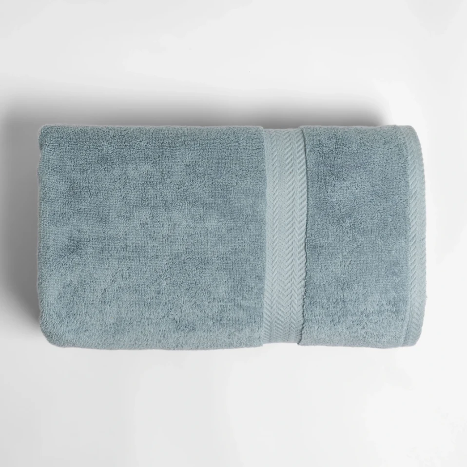 Laure Penye Pamuk Banyo Havlusu Mavi 90x150 cm - Qua Home