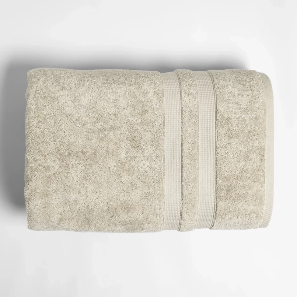 Narciso Penye Pamuk Banyo Havlusu Ekru 90x150 cm - Qua Home