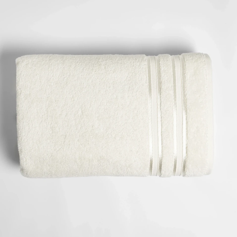 Olite Penye Pamuk Banyo Havlusu Ekru 90x150 cm - Qua Home