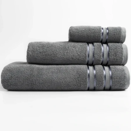Olite Penye Pamuk Banyo Havlusu Gri 90x150 cm - 5