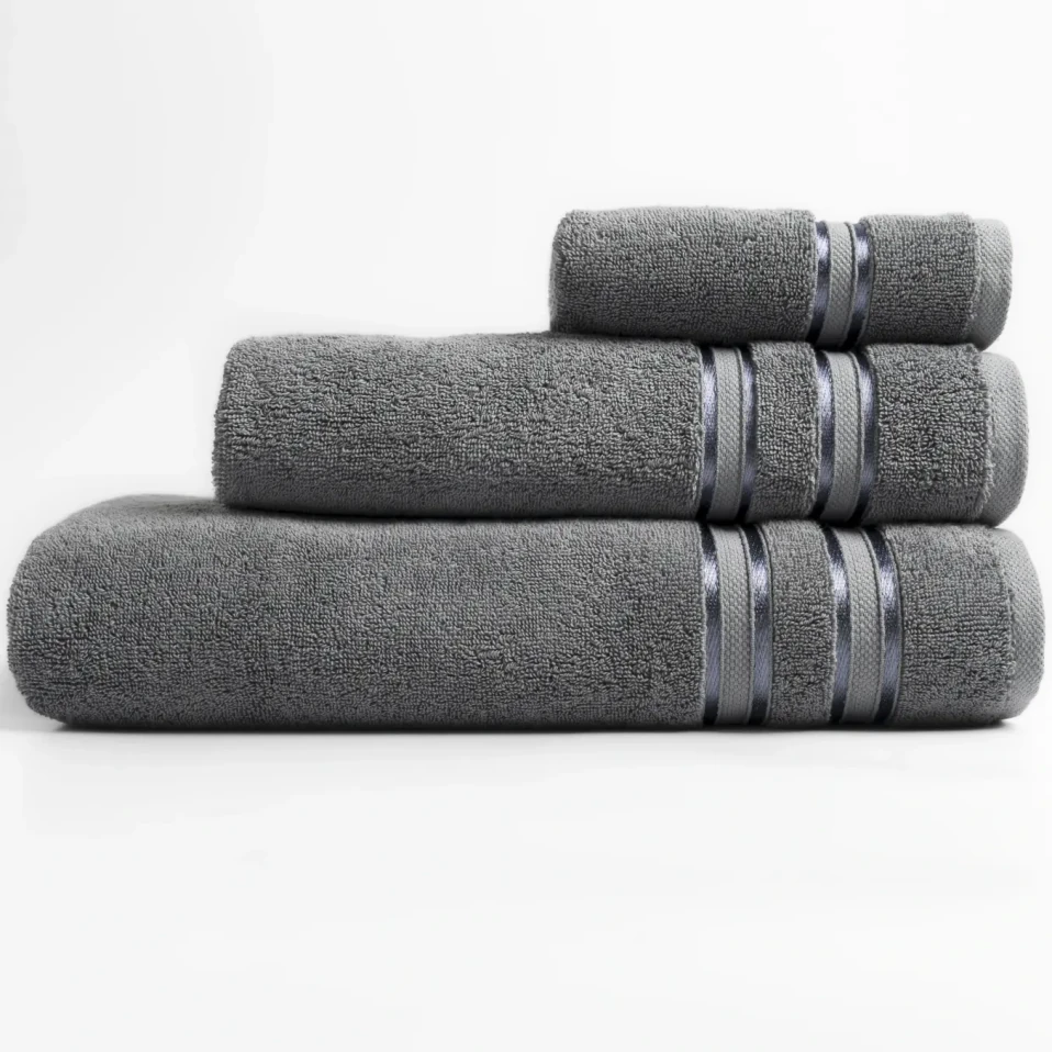 Olite Penye Pamuk Banyo Havlusu Gri 90x150 cm - 5