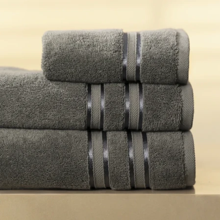 Olite Penye Pamuk Banyo Havlusu Gri 90x150 cm - 4