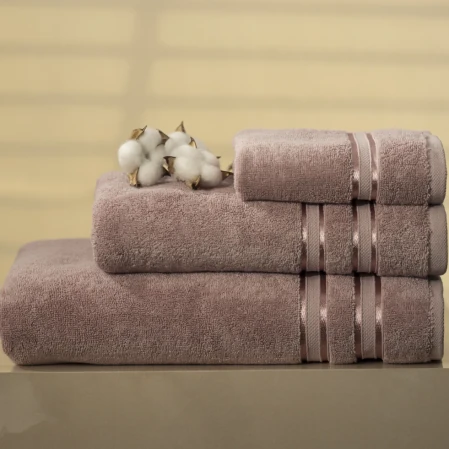 Olite Penye Pamuk Banyo Havlusu Gül Kurusu 90x150 cm - 4