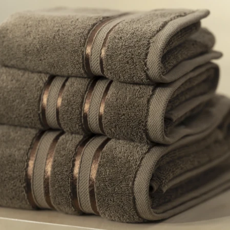 Olite Penye Pamuk Banyo Havlusu Kahverengi 90x150 cm - 3