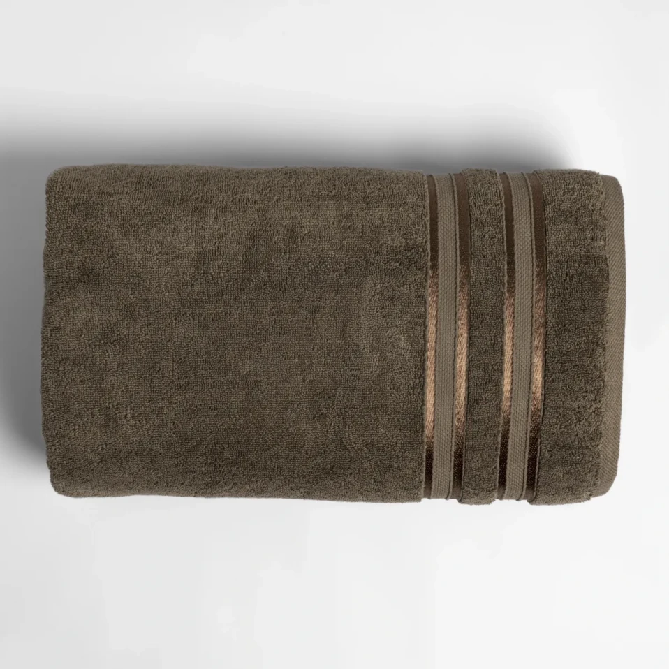 Olite Penye Pamuk Banyo Havlusu Kahverengi 90x150 cm - Qua Home