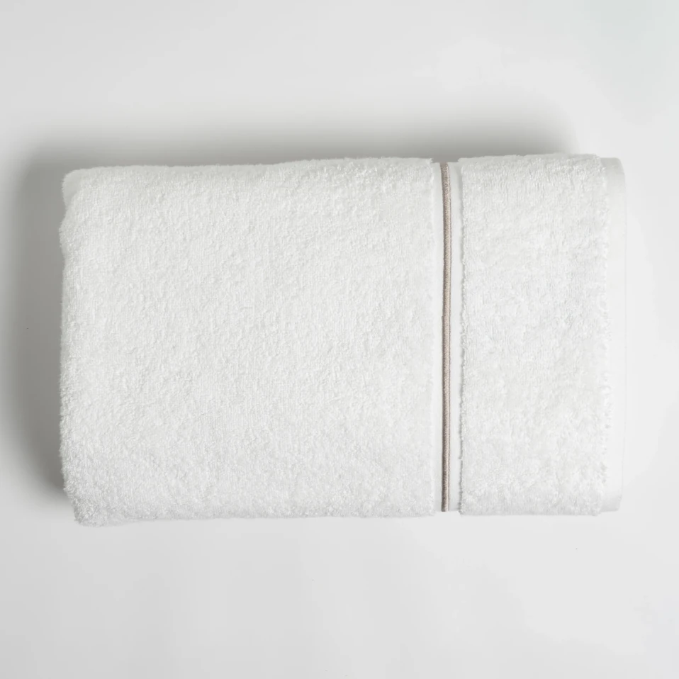 Petunia Pima Pamuk Banyo Havlusu Beyaz Taş 90x150 cm - 1