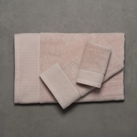 Poppy Penye Pamuk Banyo Havlusu Açık Pembe 90x150 cm - 4