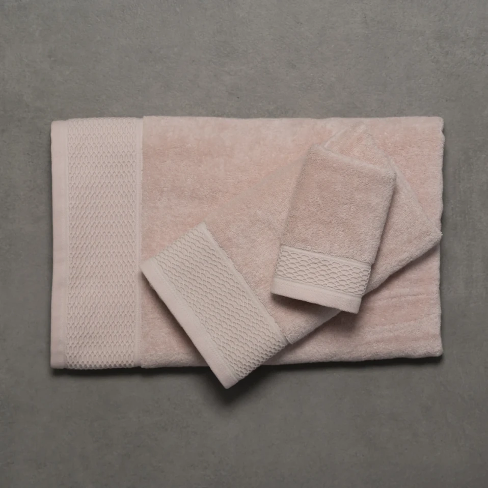 Poppy Penye Pamuk Banyo Havlusu Açık Pembe 90x150 cm - 4